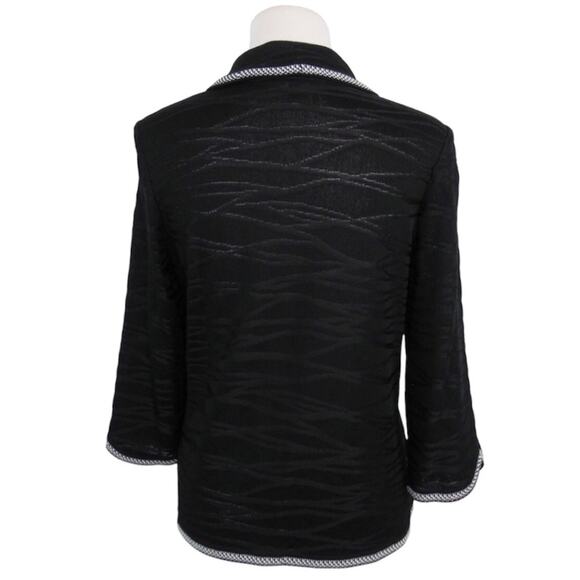 MING WANG Open Front Embellished Knit Cardigan Jacket Women’s Size Medium - Picture 4 of 12